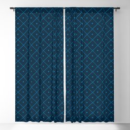 Harlequin Diamond Grid and Stripes Royal Blue Blackout Curtain