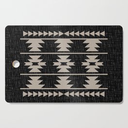 Southwestern Pattern 129 Black and Linen Cutting Board