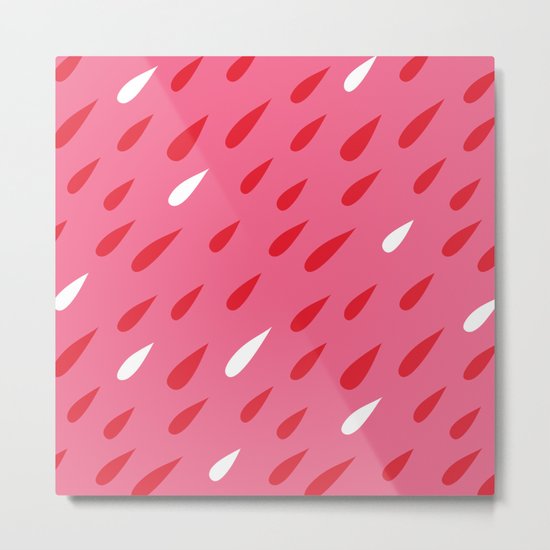 Red + Pink Droplets Metal Print