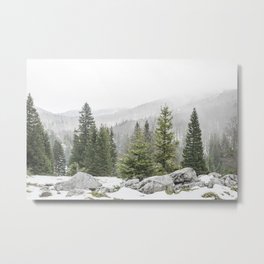 Winter Forest Landscape  Metal Print | Horizontalposter, Mistylandscape, Snowscene, Fogforest, Christmasprint, Holiday, Nature, Rustic Christmas, Winterscenery, Pacificnorthwest 