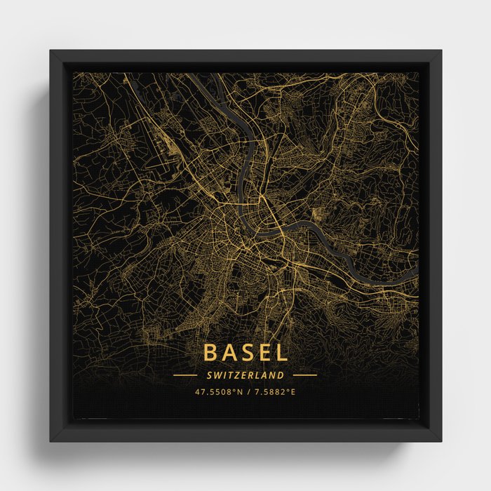 Basel, Switzerland - Gold Framed Canvas