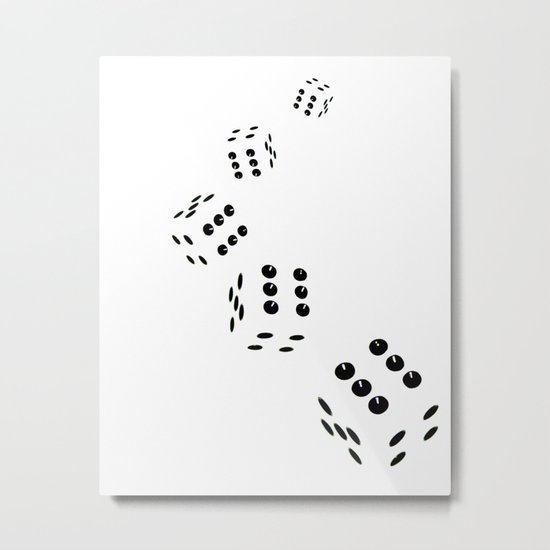 Tumbling Dice Chain White Metal Print