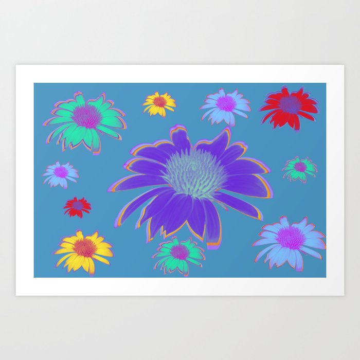 Retro Flower Power Art Print