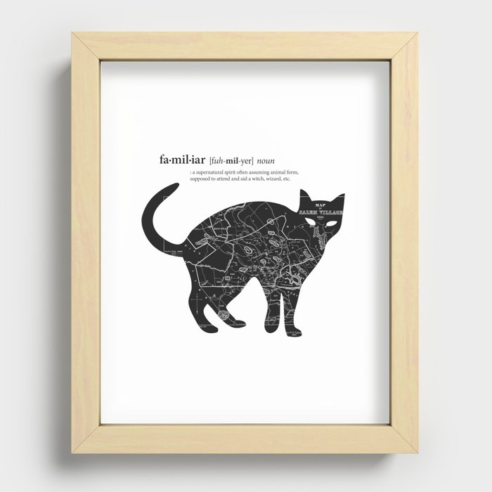 A Familiar Black Cat Recessed Framed Print