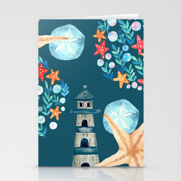 Lighthouse And Starfish Stationery Cards