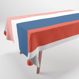 Groovy Stripe Pattern in Red, White, Blue, and Blush Pink Tablecloth