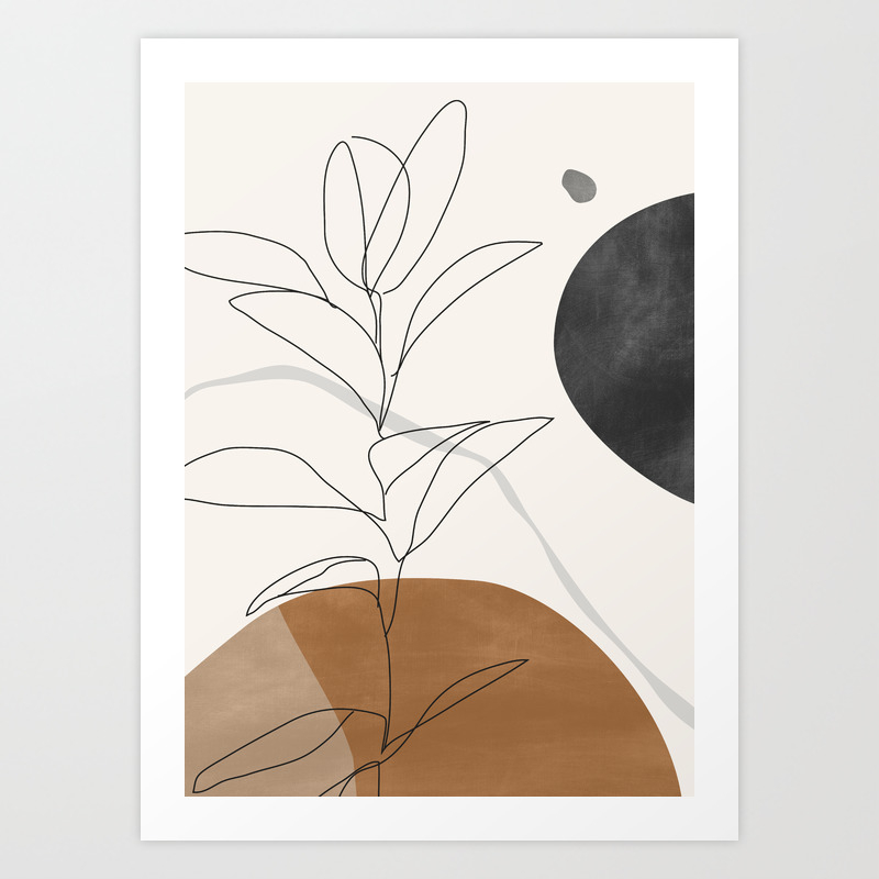 Abstract Art /Minimal Plant Art Print by ThingDesign | Society6