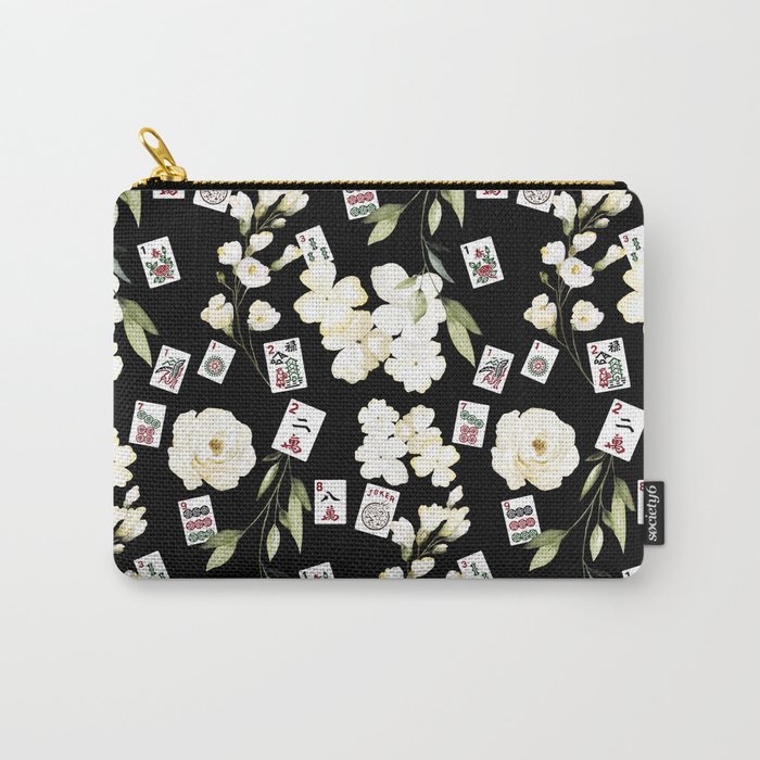 Floral Mahjong Carry-All Pouch
