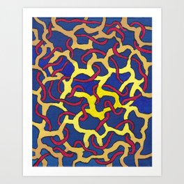 Abstract blue painting  Art Print