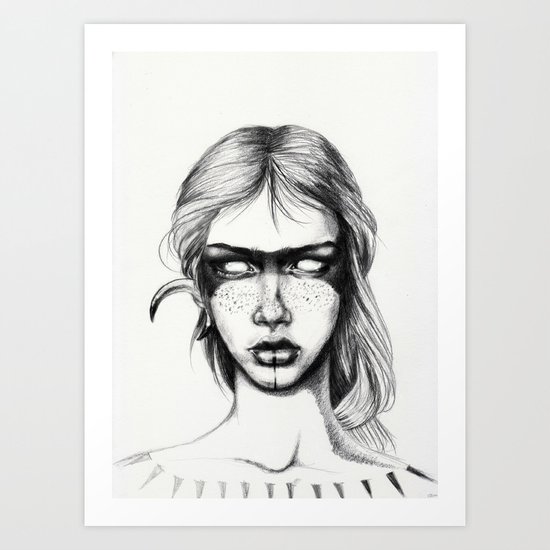 Nocturnal Warrior Sketch Art Print