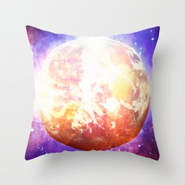 PLANET ON FIRE Throw Pillow