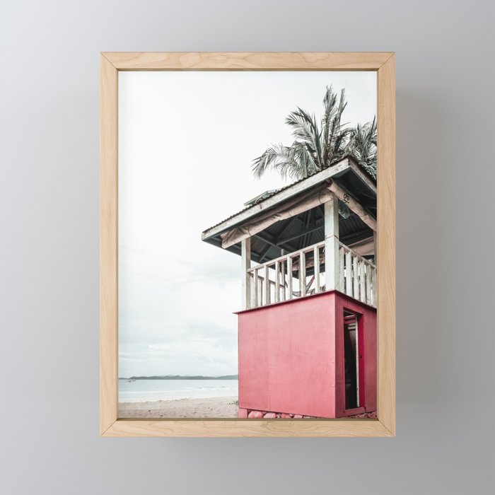Tropical Beach Tower Philippines Pastel Tone Framed Mini Art Print