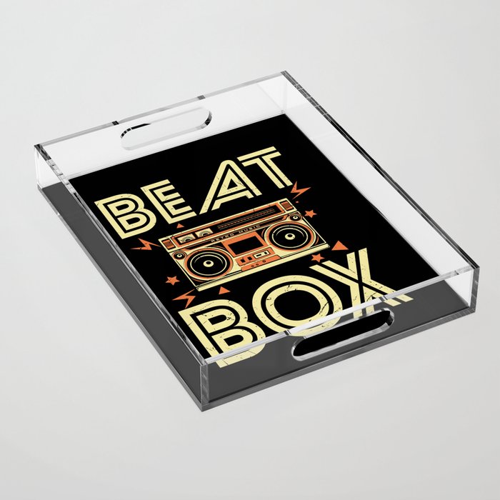Cool Beat Box Retro Music Acrylic Tray