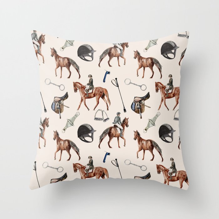 Equestrian Patten - Light Throw Pillow