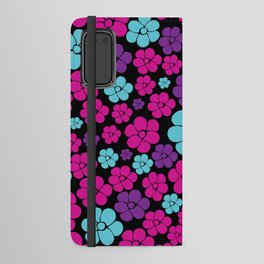 Flower Pattern - Pink, Purple, Blue and Black Android Wallet Case
