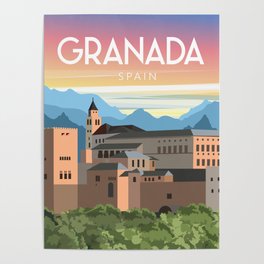 Granada Spain travel poster Poster