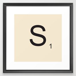 Scrabble Lettre S Letter Framed Art Print