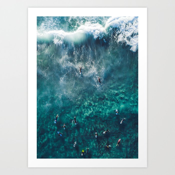 Surfing in the Ocean 2 Art Print