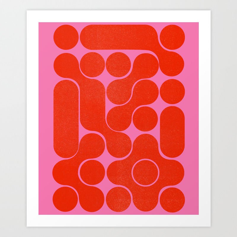 Abstract Mid Century Shapes No 6 Art Print By Happyplum Society6