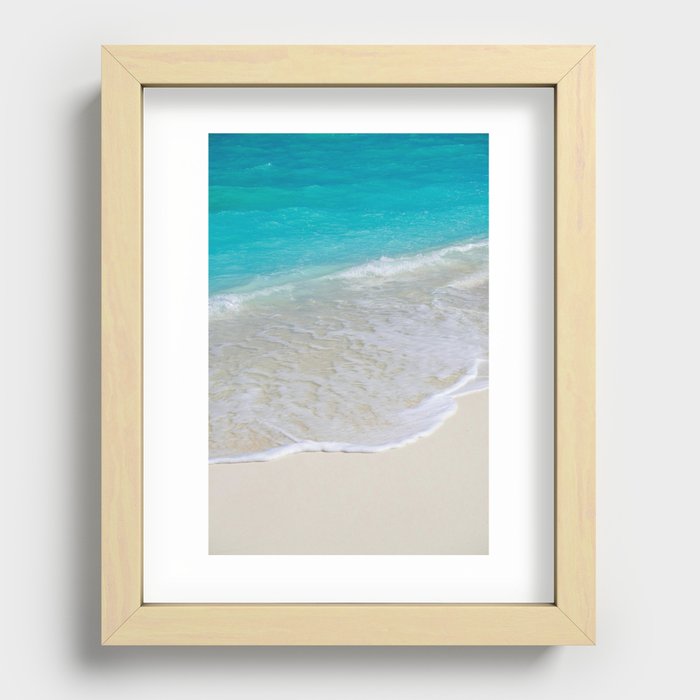 Tropical Turquoise Blue Ocean Waves Recessed Framed Print
