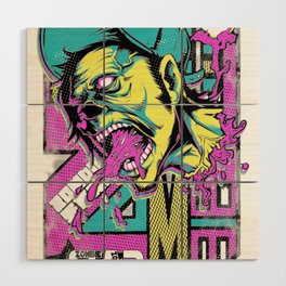 Zombie with Hat Wood Wall Art