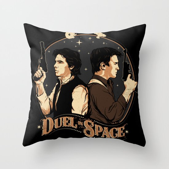 Duel in Space Throw Pillow
