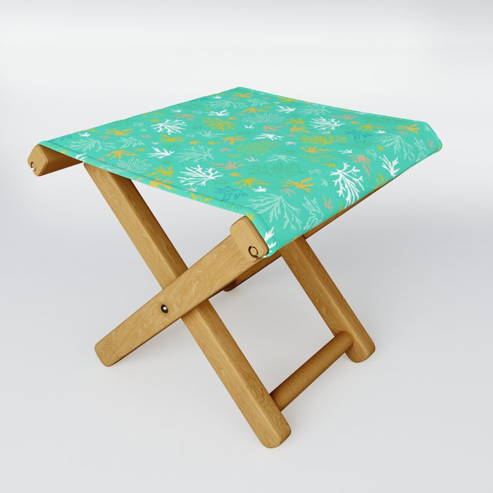 Tropical Underwater Coral Reefscape Folding Stool
