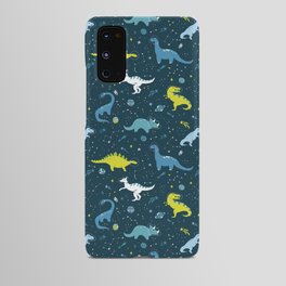 Space Dinosaurs in Bright Green and Blue Android Case