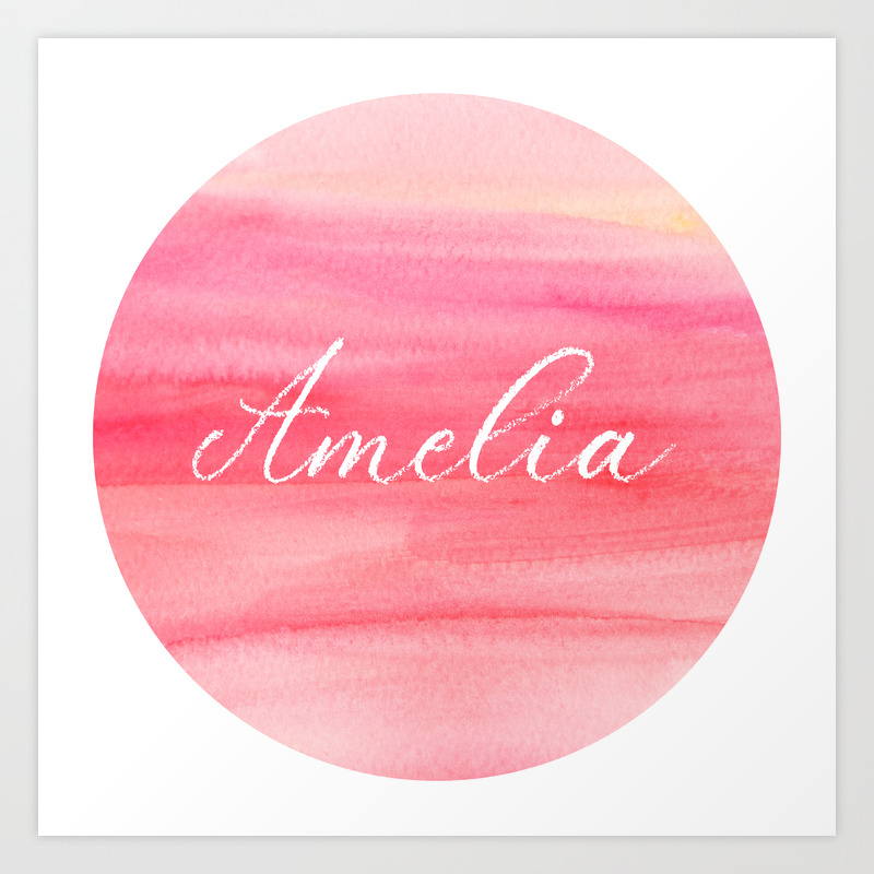 images Amelia Name Wallpaper amelia name art monogram on pink watercolor kunstdrucke