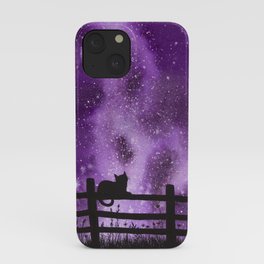 Night full of Sky Purple Watercolor Galaxy Painting iPhone Case | Cosmos, Purple, Purplestars, Cat, Outerspace, Painting, Curated, Cats, Kitty, Purplegalaxy 