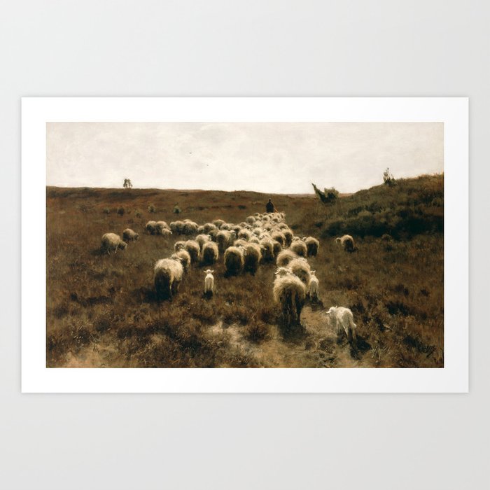The Return of the Flock, Laren by Anton Mauve Art Print