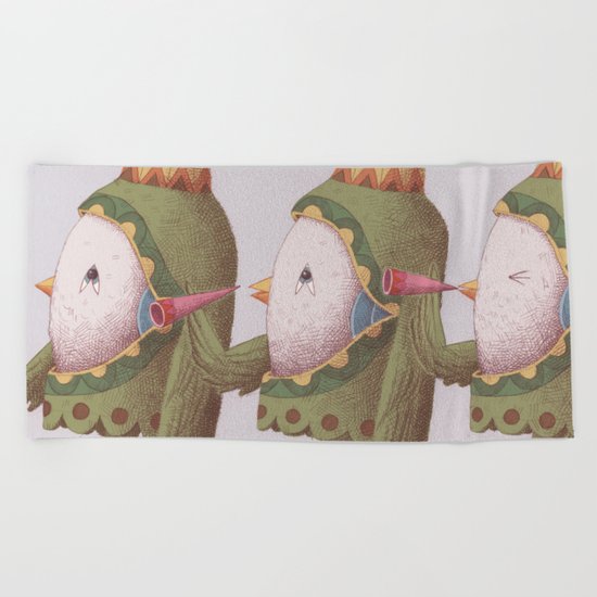 3 Trumpet Birds Beach Towel