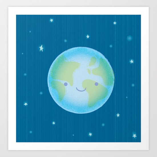 happy earth Art Print