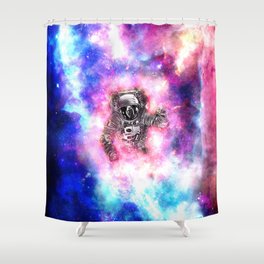 Astronaut in space x Galaxy Colorful Shower Curtain