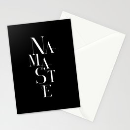 Namaste Greeting Word Black And White Stationery Card
