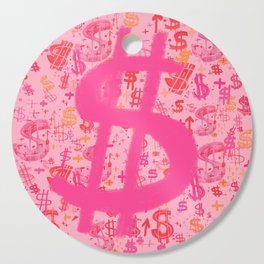 Pink Dollar Signs Cutting Board