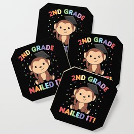 Kids 2nd Grade Nailed It Monkey Graduation Coaster