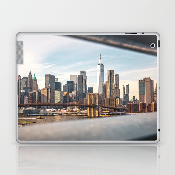 New York City Skyline | Views From the Bridge | HDR Travel Photography Laptop & iPad Skin