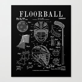 Floorball Player Stick Goalie Sport Vintage Patent Print Canvas Print