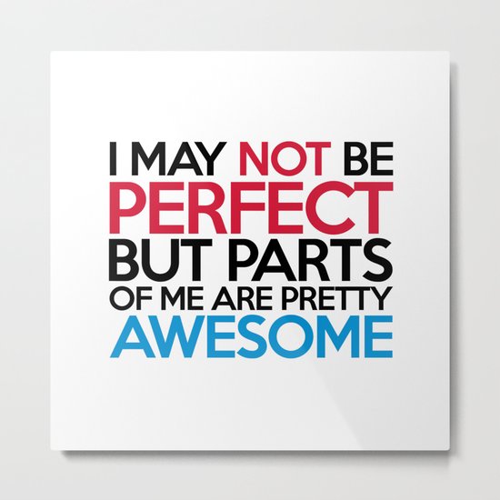 Not Be Perfect Funny Quote Metal Print