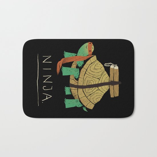 ninja - orange Bath Mat