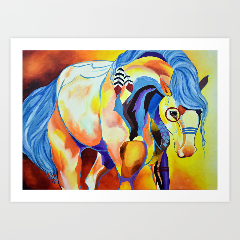 Native American Horse Art Print By Artsiiabii Society6