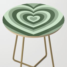 Hypnotic Green Hearts Side Table