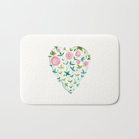 garden heart Bath Mat