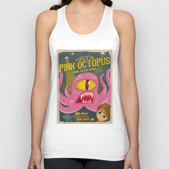 Pink octopus from outer space Tank Top