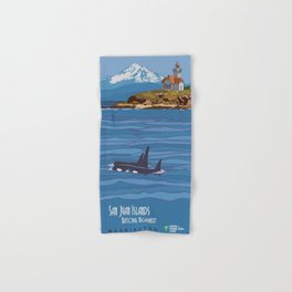 Vintage poster - San Juan Islands Hand & Bath Towel