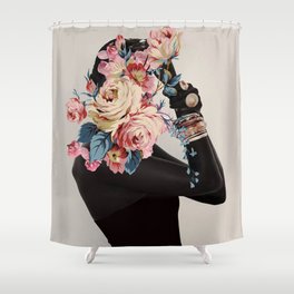Black of flowers Shower Curtain