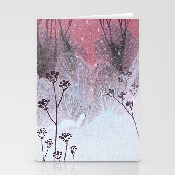 Snow Weasel Stationery Cards