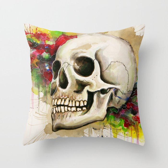 Hopeful skull Throw Pillow