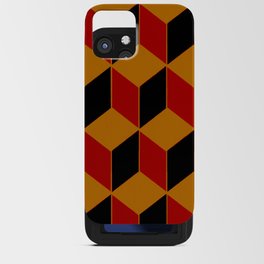 Cube wall - red & black & yellow iPhone Card Case